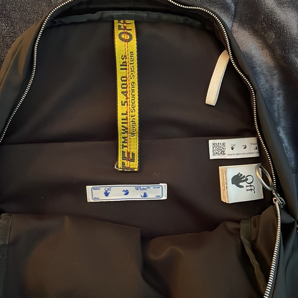 Off White Backpack Black With Yellow. Perfect Con… - image 3